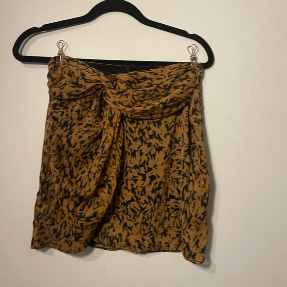 Zara Patterned Wrap Knot Mini Skirt - Small - Picture 13 of 16